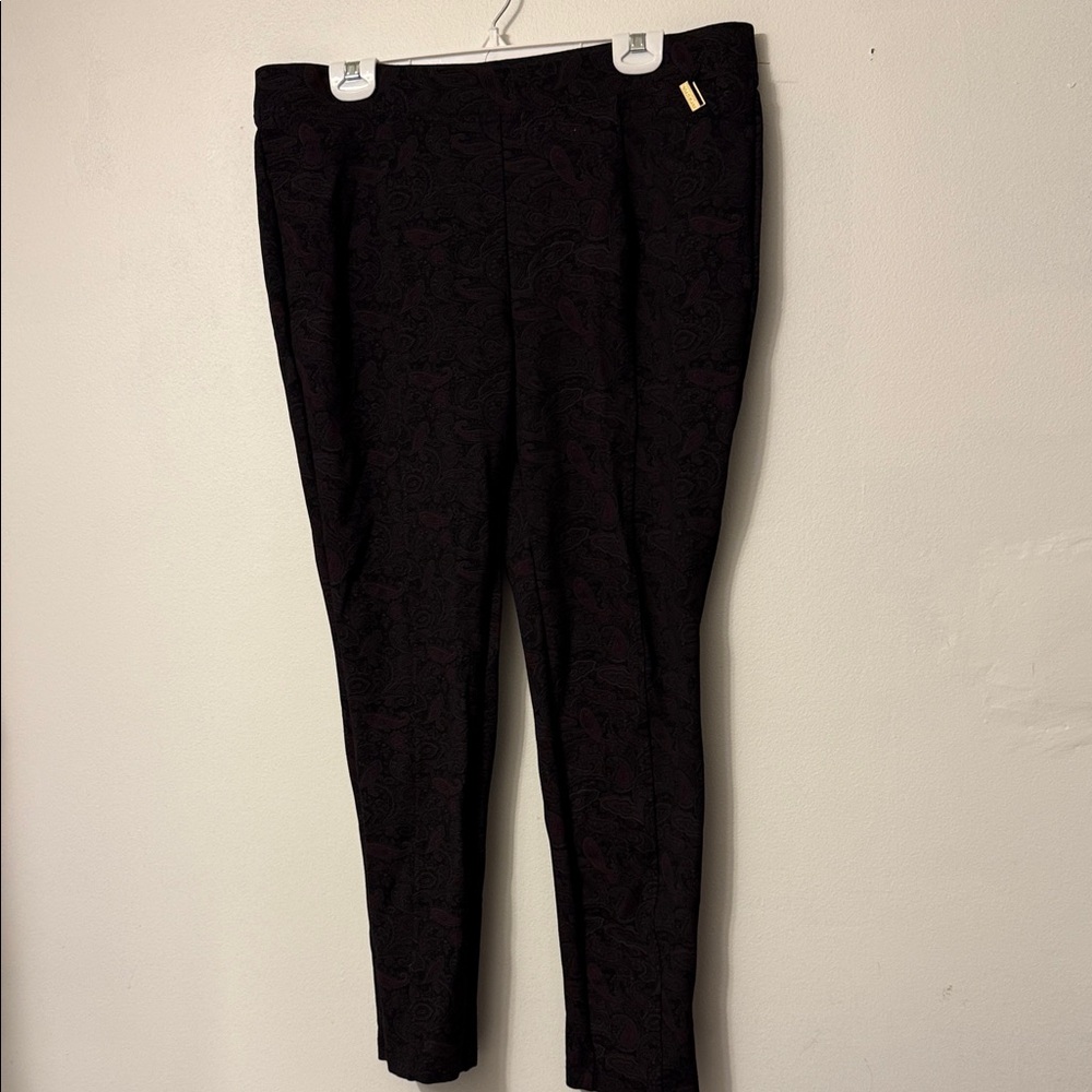 Joan Vass Paisley Black and Purple Pants
